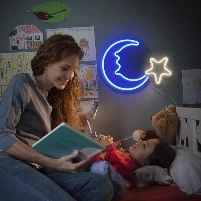Moon Shaped Neon Light
