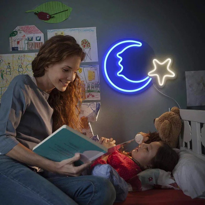 Moon Shaped Neon Light