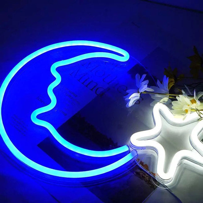 Moon Shaped Neon Light