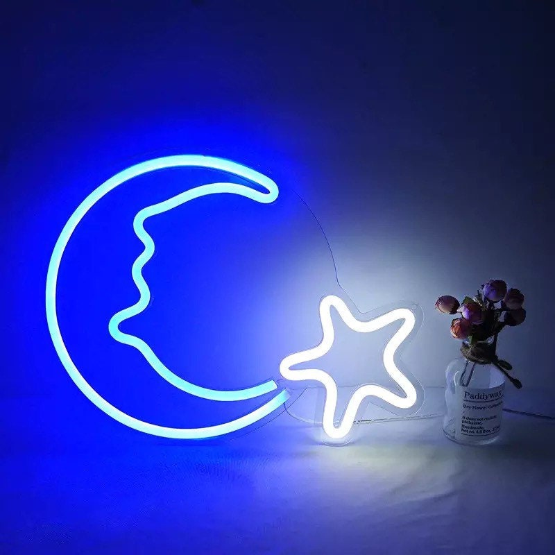 Moon Shaped Neon Light