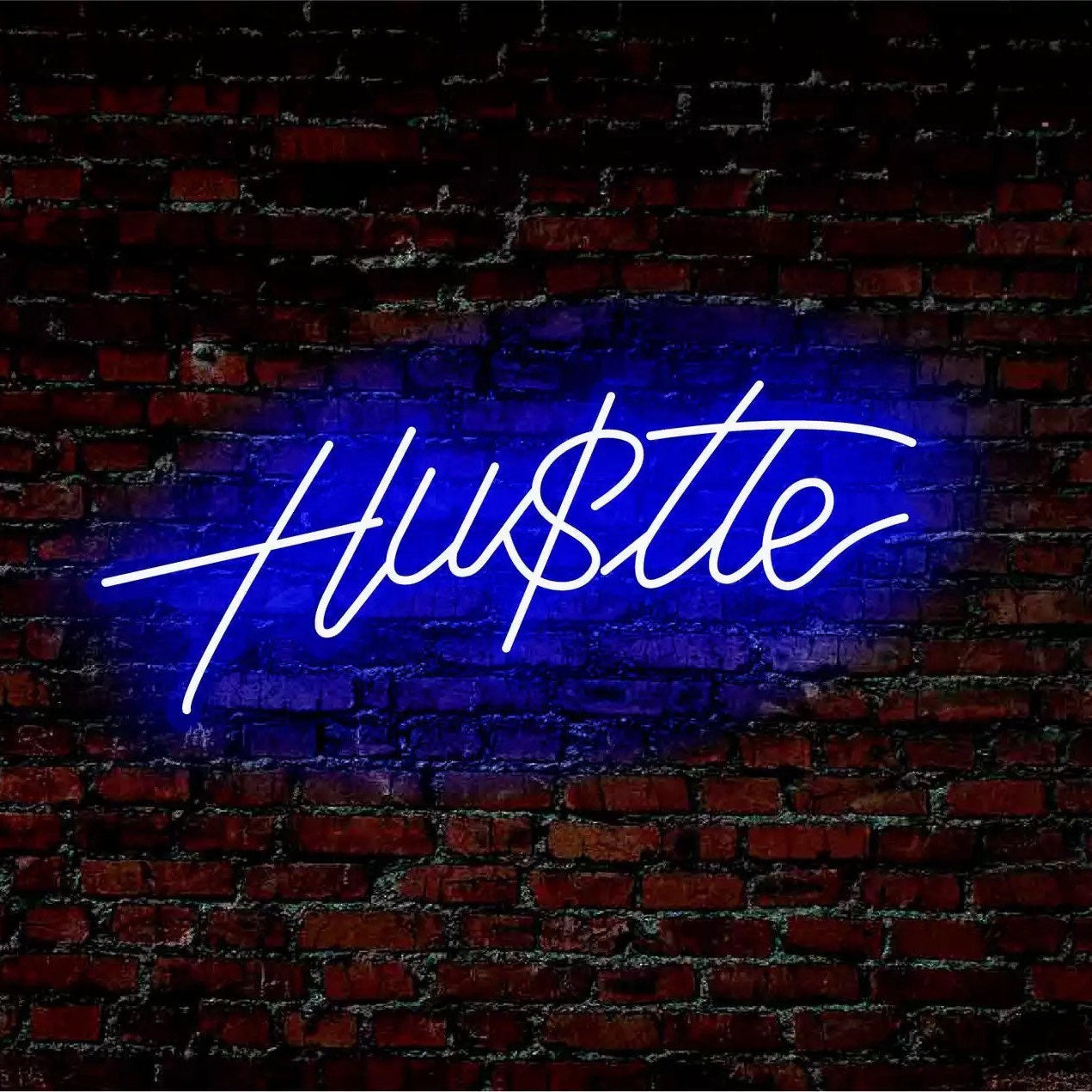 Hustle neon sign