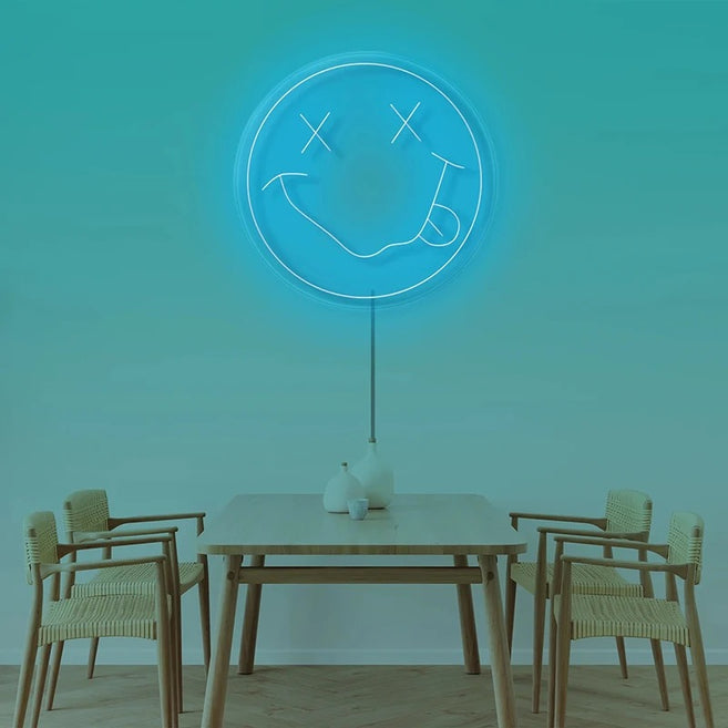 Smiley face neon sign